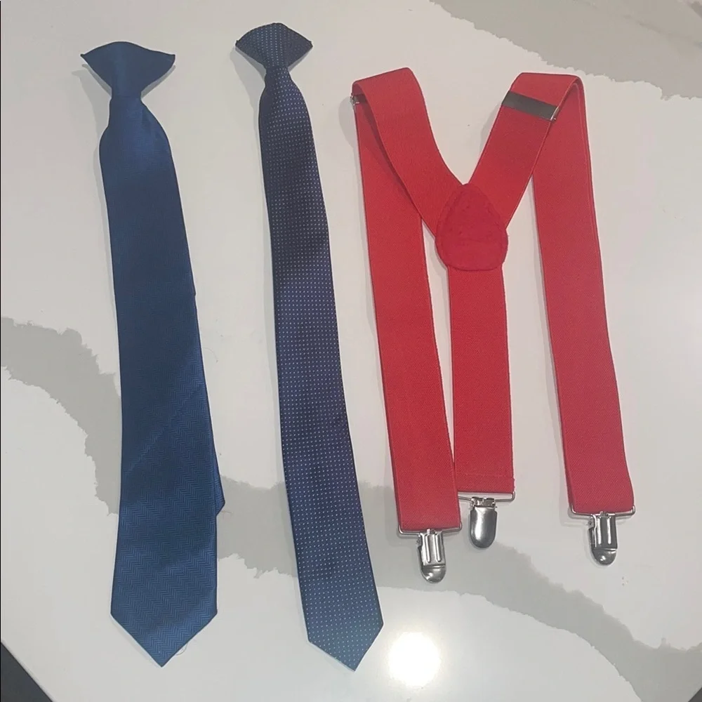 Blue Ties and Red Suspenders Set